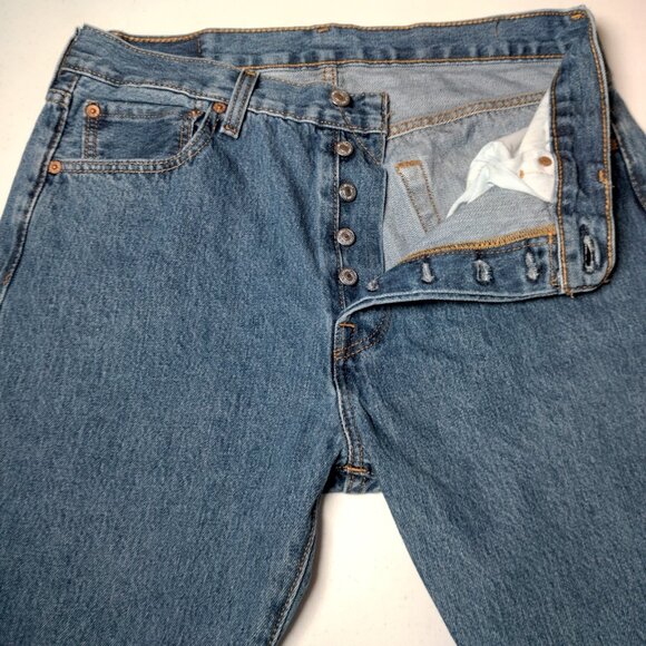 Levi Strauss Levis 501 Button Fly Jeans 32x31 Actual Size Blue Denim READ - Picture 13 of 16